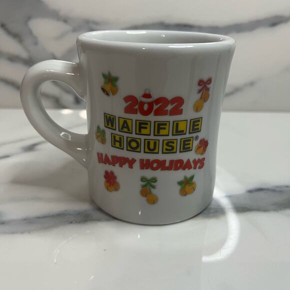 Waffle House | Tiny FLAW Retired Reindeer Waffle Holiday Coffee Mug 2022 - Picture 2 of 5